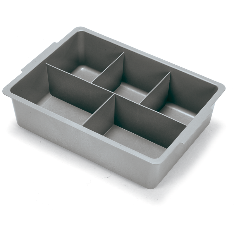 Plateau de rangement Numatic profondeur 120 mm avec compartiments, gris | Paquet (1 pièce)