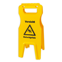 Numatisch opvouwbaar waarschuwingsbord "W2" incl. beugels, geel | Pak (1 stuk)