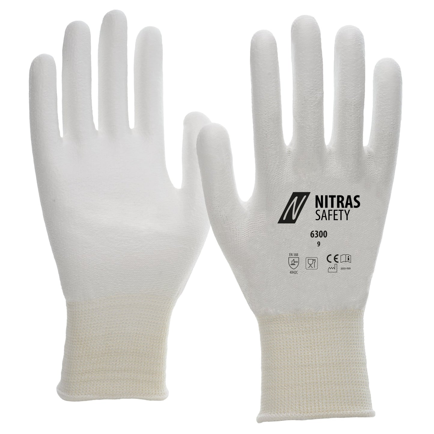NITRAS snijbeschermingshandschoenen, wit