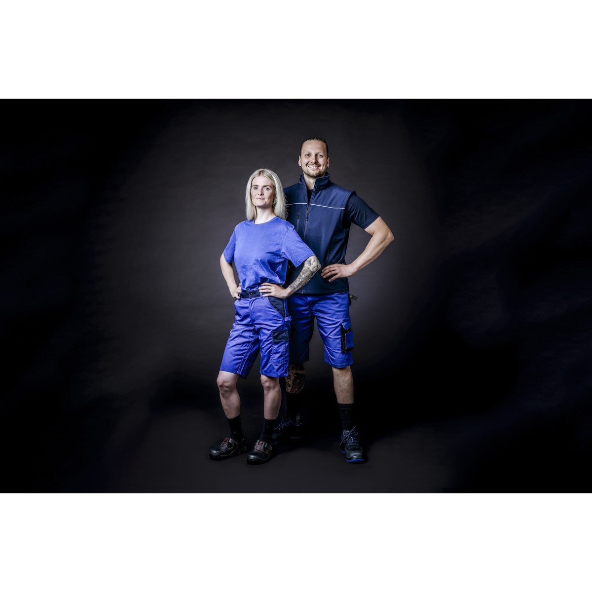 NITRAS MOTION TEX LIGHT, pantalon de travail, court, bleu roi / bleu marine