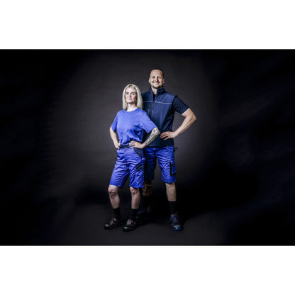 NITRAS MOTION TEX PRO FX, pantalon de travail, court, bleu roi / noir
