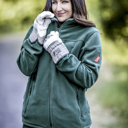 NITRAS SPLIT MASTER, gants en croûte de bovin, rayures vert/rouge/jaune/gris