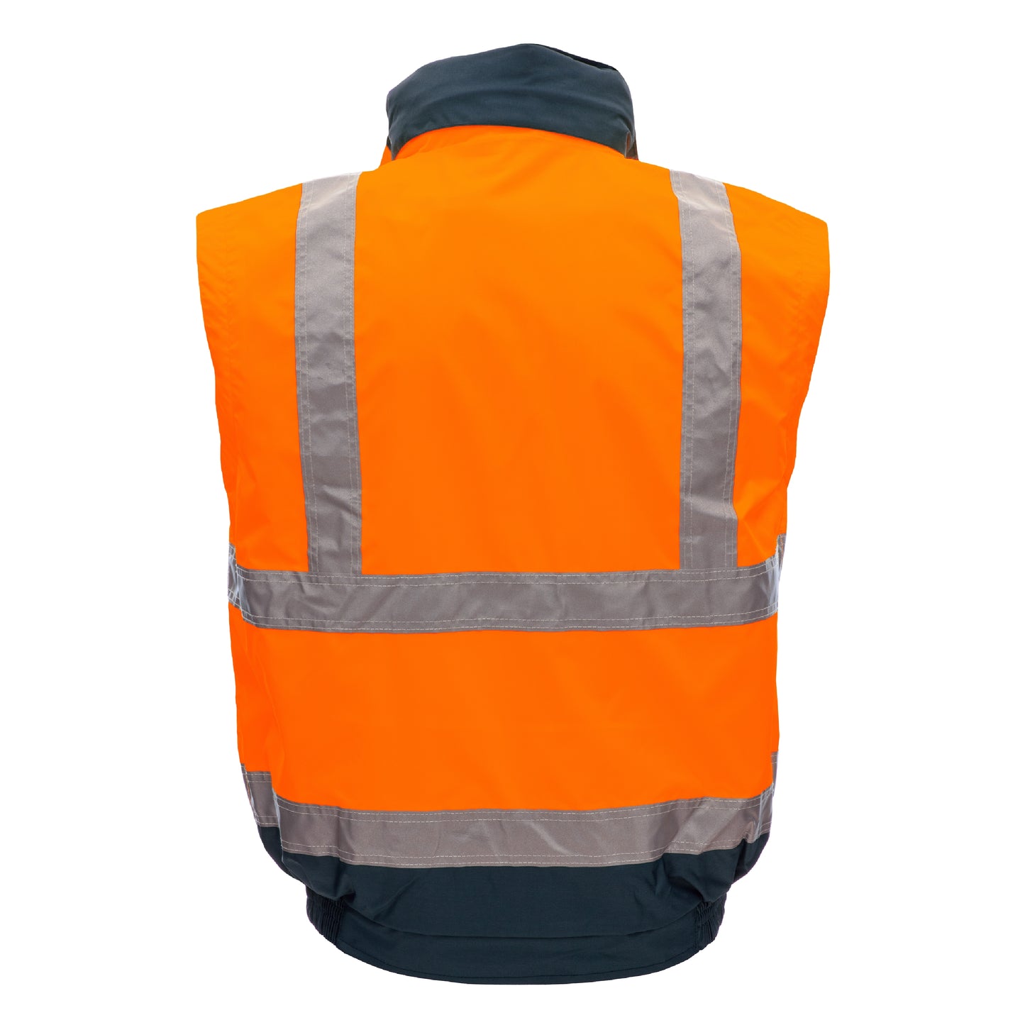 NITRAS MOTION TEX VIZ PLUS, veste pilote haute visibilité, orange fluo / bleu marine