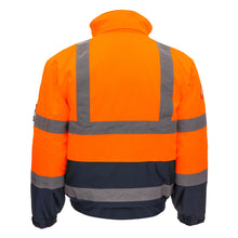NITRAS MOTION TEX VIZ, veste pilote haute visibilité, orange fluo/bleu marine