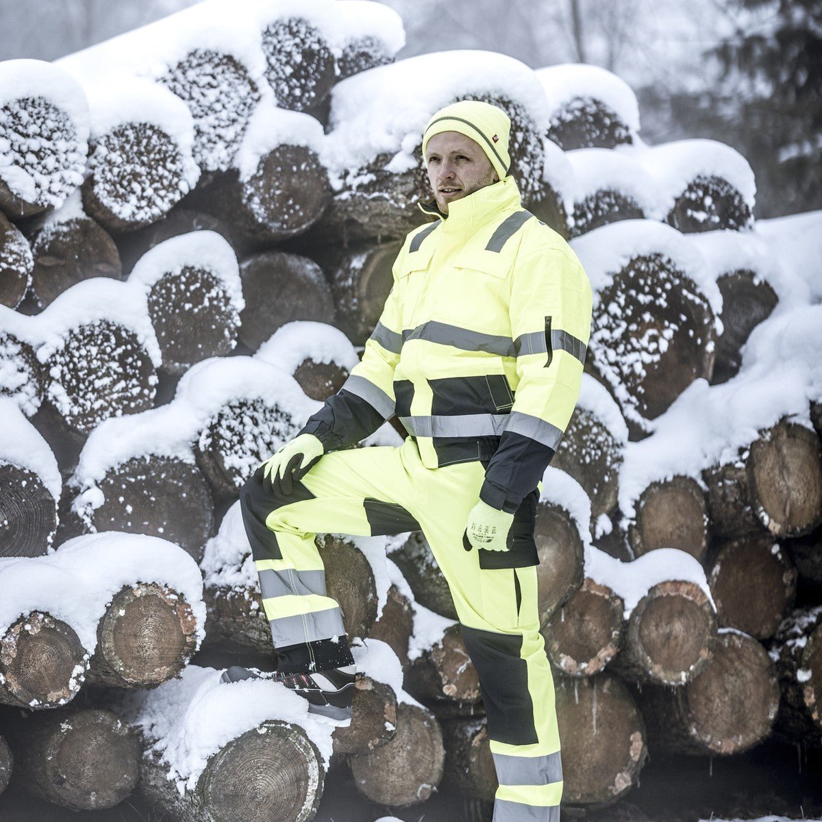 NITRAS MOTION TEX VIZ, pilotenjack met hoge zichtbaarheid, neongeel / marineblauw