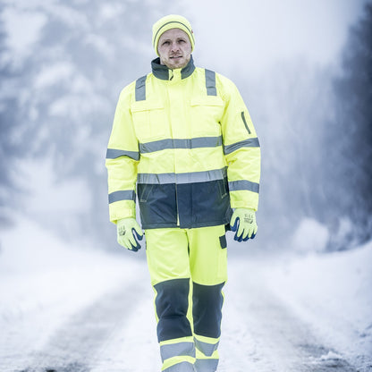 NITRAS MOTION TEX VIZ, parka haute visibilité, jaune fluo/bleu marine