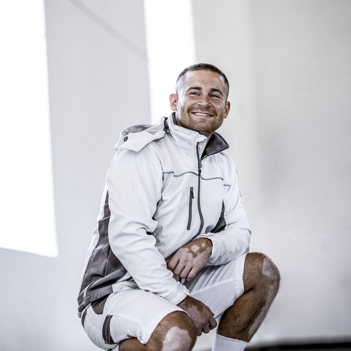 NITRAS MOTION TEX LIGHT, veste softshell, blanc / gris