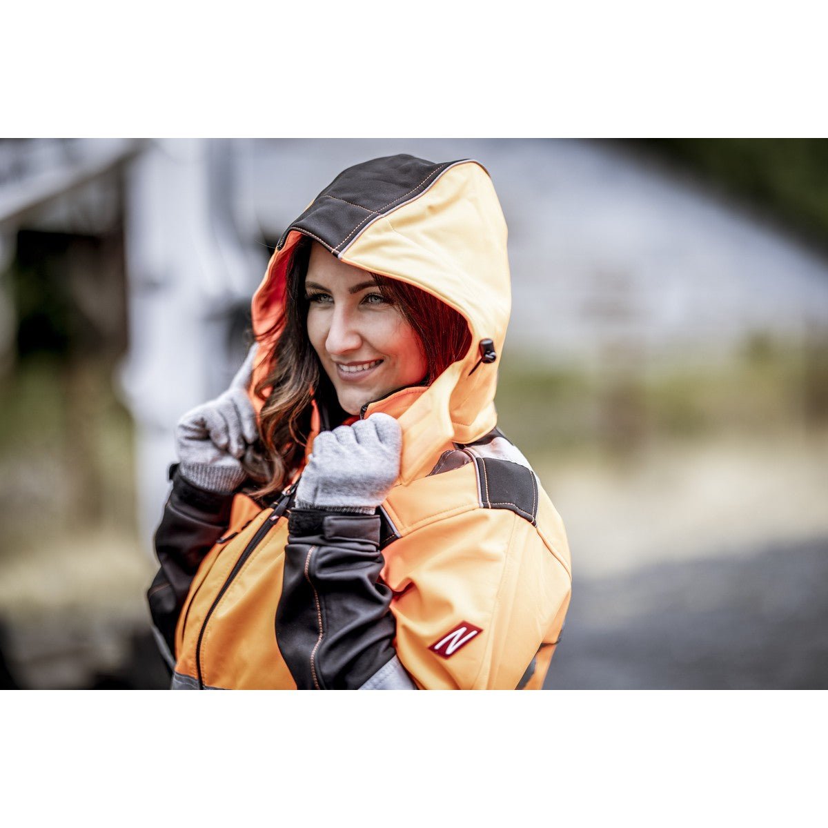 NITRAS afneembare capuchon, neon oranje/zwart, OEKO-TEX polyester: 100% | Pak (1 stuk)