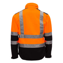 NITRAS MOTION TEX VIZ, veste softshell haute visibilité, orange fluo/noir