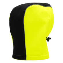 Capuche amovible NITRAS, jaune fluo/noir, polyester OEKO-TEX : 100% | Paquet (1 pièce)