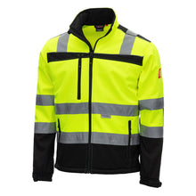 NITRAS MOTION TEX VIZ, veste softshell haute visibilité, jaune fluo/noir
