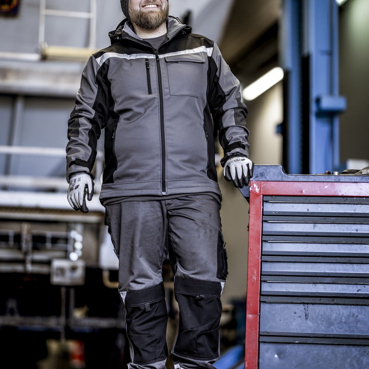 NITRAS MOTION TEX PLUS, softshell jas, grijs/zwart