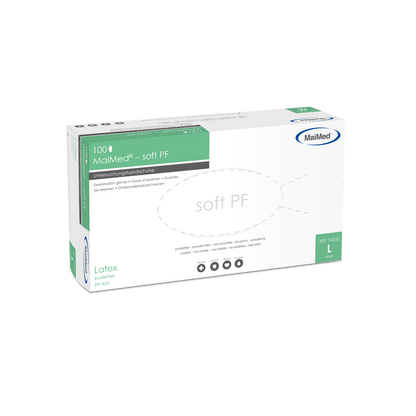 MaiMed-soft PF latex onderzoekshandschoenen niet-steriel poedervrij 100 stuks/doos