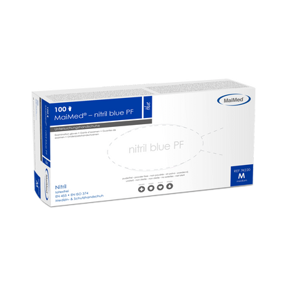 MaiMed-nitril blauw PF Blauw, niet-steriel, poeder. Latexvrije handschoenen 100 stuks/doos