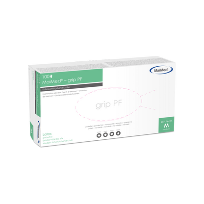 MaiMed-grip PF, niet-steriele, poedervrije latex onderzoekshandschoenen
