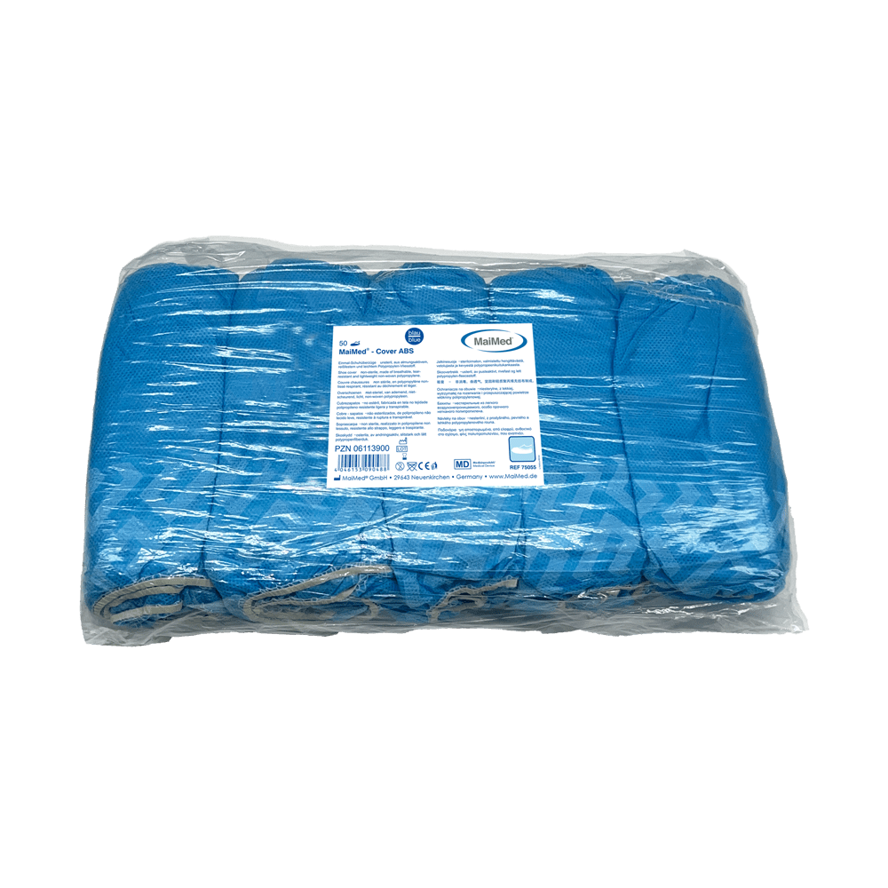 Couvre-chaussures MaiMed-Cover ABS Couvre-chaussures jetables en PP, bleu, 50 pièces/paquet. | Paquet (50 pièces)