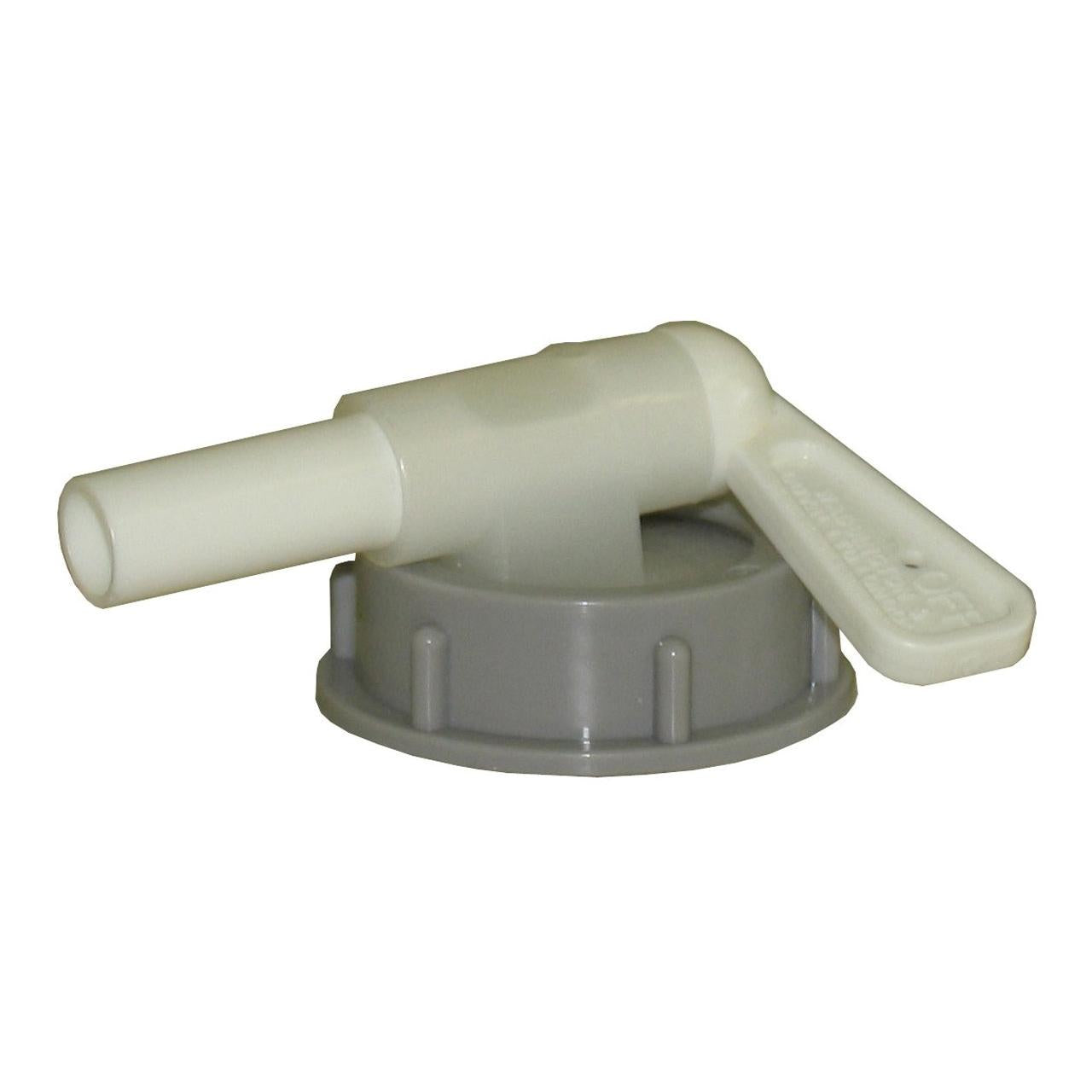 Le robinet de vidange de Diversey Deutschland GmbH & Co. OHG est un bouchon à vis en plastique gris avec une poignée à levier blanche, adapté aux bidons de 5 litres pour un versement sécurisé des liquides. Emballage : 1 pièce.