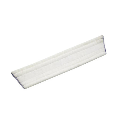 De TASKI Quick Mop, een platte dweil van Diversey Deutschland GmbH & Co. OHG, bestaat uit hoogwaardige microvezel met doorgestikte lijnen en lichtgrijze randen, rechthoekig en wit op een eenvoudige achtergrond weergegeven voor efficiënte reiniging.