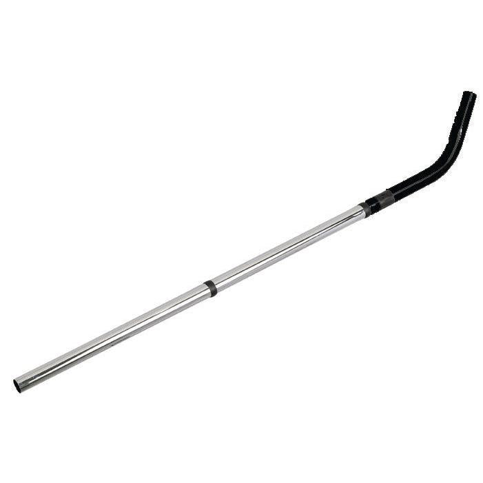 Die Diversey Deutschland GmbH & Co. OHG Saugstange 3-teilig 32mm vento 8/15 ist eine silberne, gerade Saugnadel mit schwarzem, gebogenem Griff, abgebildet auf weißem Hintergrund. Kompatibel mit Systemen der Vento-Serie 32mm. Enthält ein Stück pro Packung.