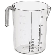 De Diversey maatbeker incl. stickerset (1 stuk) van Diversey Deutschland GmbH & Co. OHG is een doorzichtige kunststofkan met handvat, tuit, litermarkeringen en referentielijnen voor de bereiding van TASKI Jonmaster moppen. Inclusief stickerset voor eenvoudige identificatie.