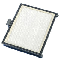 Le filtre d'évacuation d'air HEPA H13 de Diversey Deutschland GmbH & Co. OHG se caractérise par un élément filtrant plissé blanc monté dans un cadre en plastique noir, représenté en diagonale sur un fond blanc uni. Adapté aux unités d'aspiration ergodisc, il est livré par lot de 1 pièce.