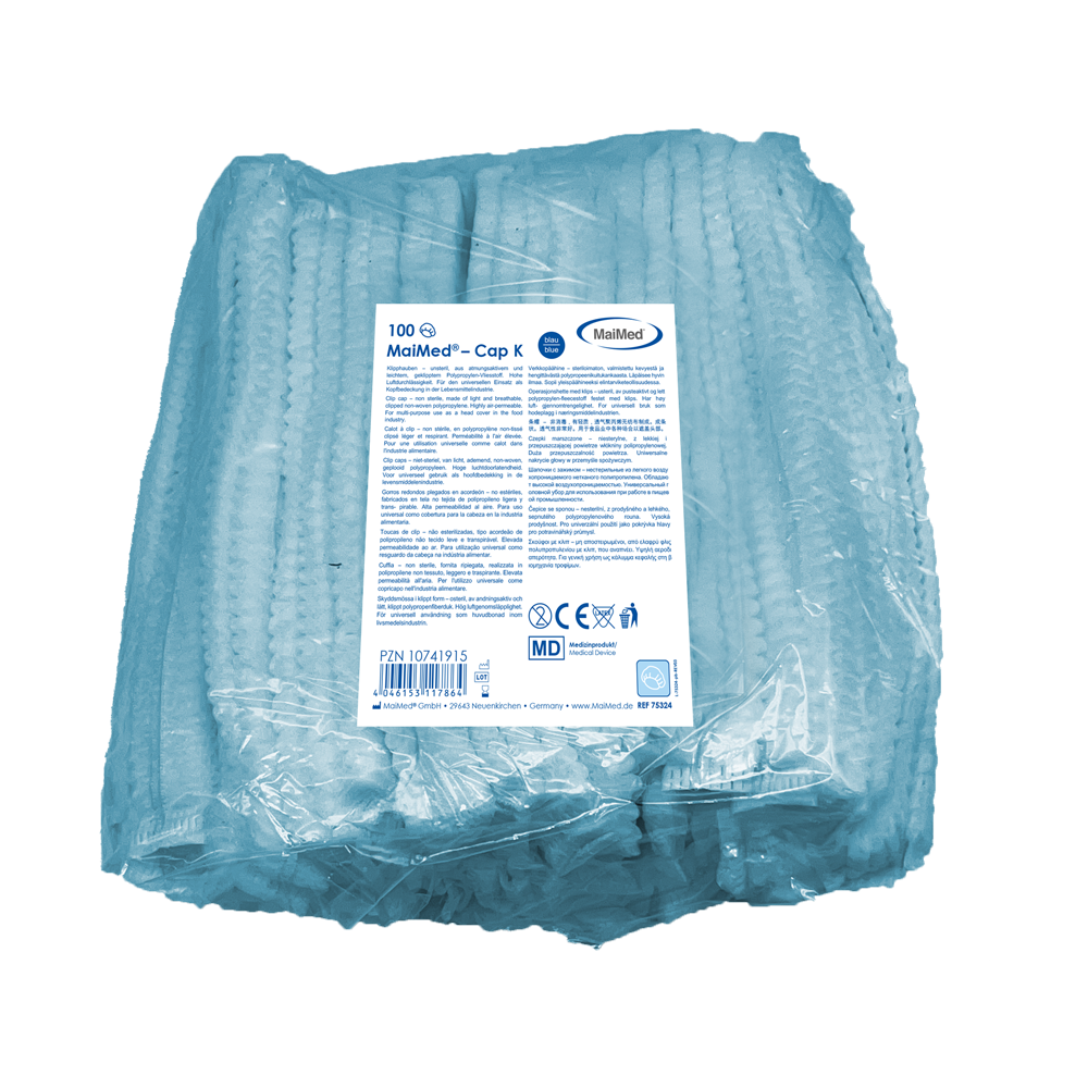 MaiMed-Cap K, capuchon à clip en PP, 100 pièces/sachet