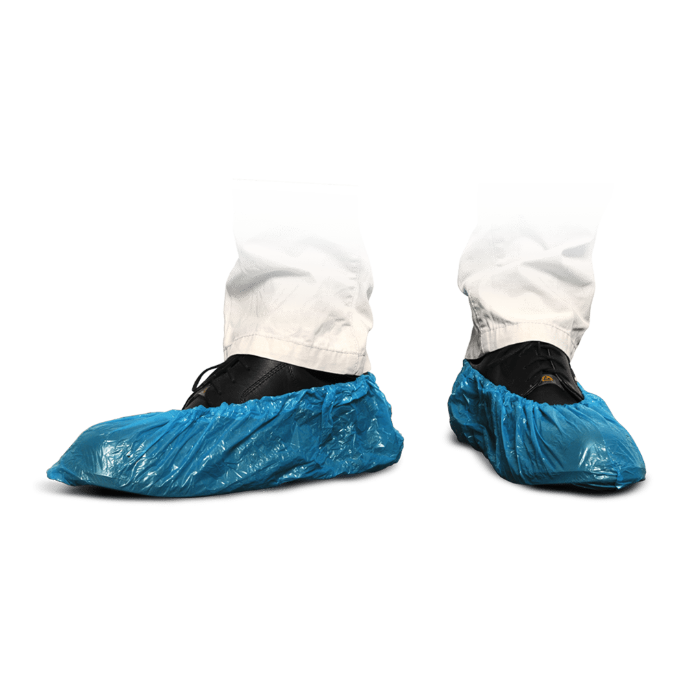 Couvre-chaussures MaiMed-Cover PE Couvre-chaussures jetables en PE, bleus, 100 pièces/paquet. | Paquet (100 pièces)