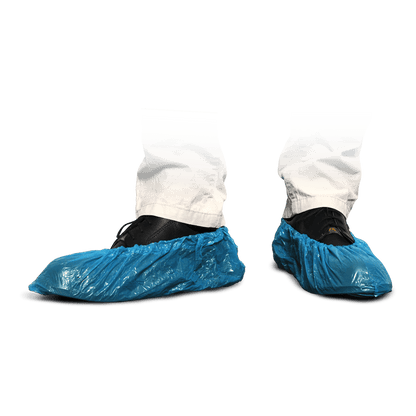 Couvre-chaussures MaiMed-Cover PE Couvre-chaussures jetables en PE, bleus, 100 pièces/paquet. | Paquet (100 pièces)