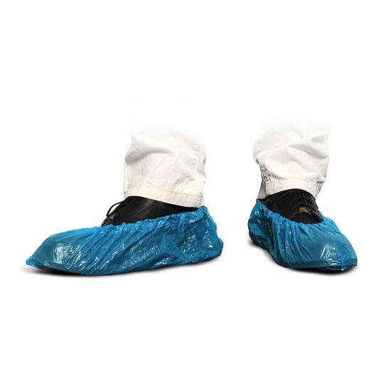 MaiMed-Cover PE-overschoenen Wegwerp-overschoenen van PE, blauw, 100 stuks/pak. | Pak (100 stuks)