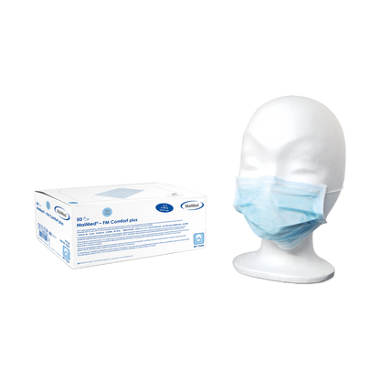 MaiMed-FM C plus., masque, unst. avec masque chirurgical en caoutchouc, non stérile, 3 épaisseurs, bleu, 50 pcs./carton | Boîte (50 pièces)