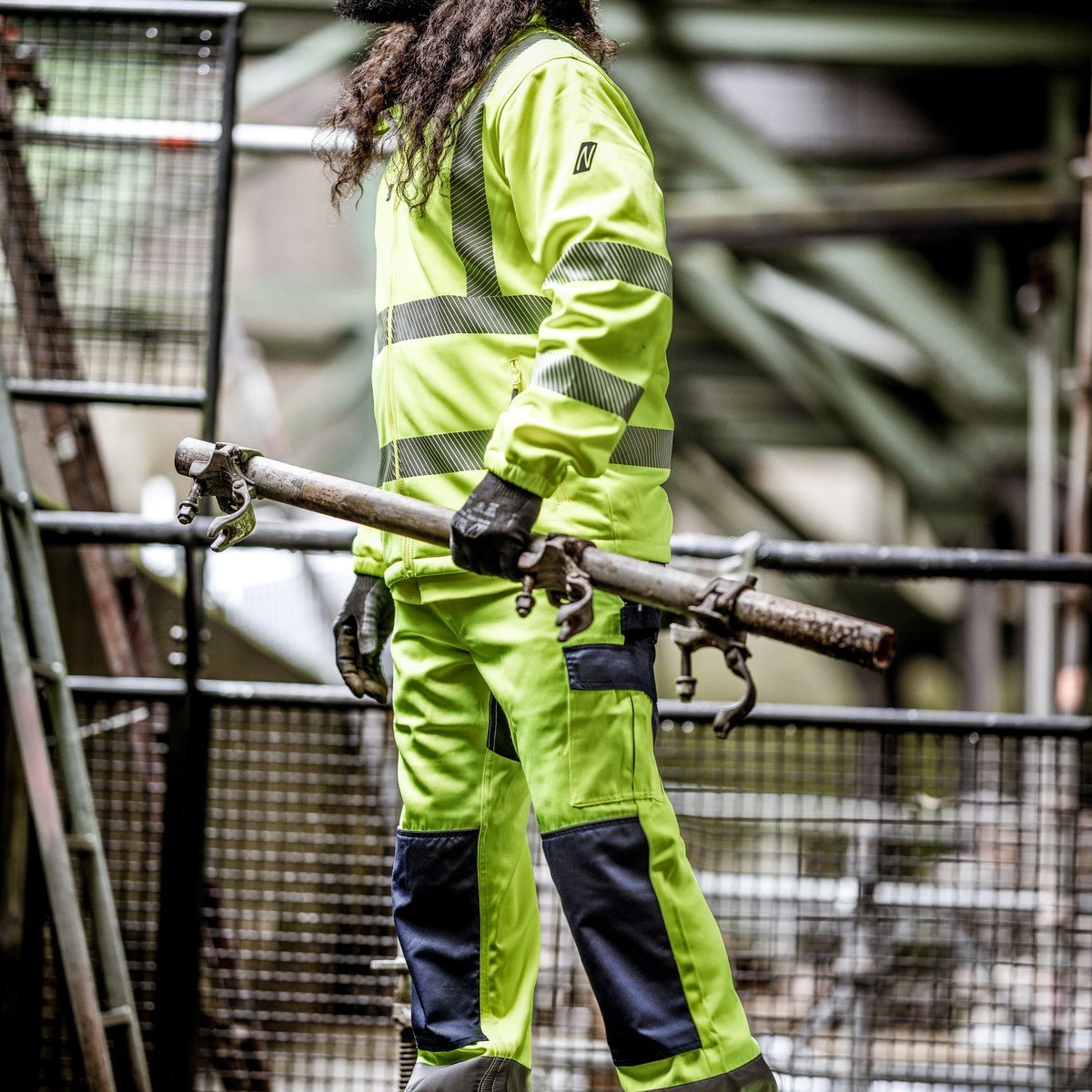 NITRAS MOTION TEX VIZ, lange werkbroek met hoge zichtbaarheid