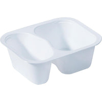 Le plateau en PP « PP-Schälchen 2 Blanc PP 138x114x53 » de Duni GmbH est un plateau en plastique blanc à deux compartiments, idéal pour les aliments ou les épices dans le secteur de la restauration ; il est disponible en paquets de 480 pièces.