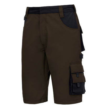 NITRAS MOTION TEX PLUS, pantalon de travail, court, marron / noir