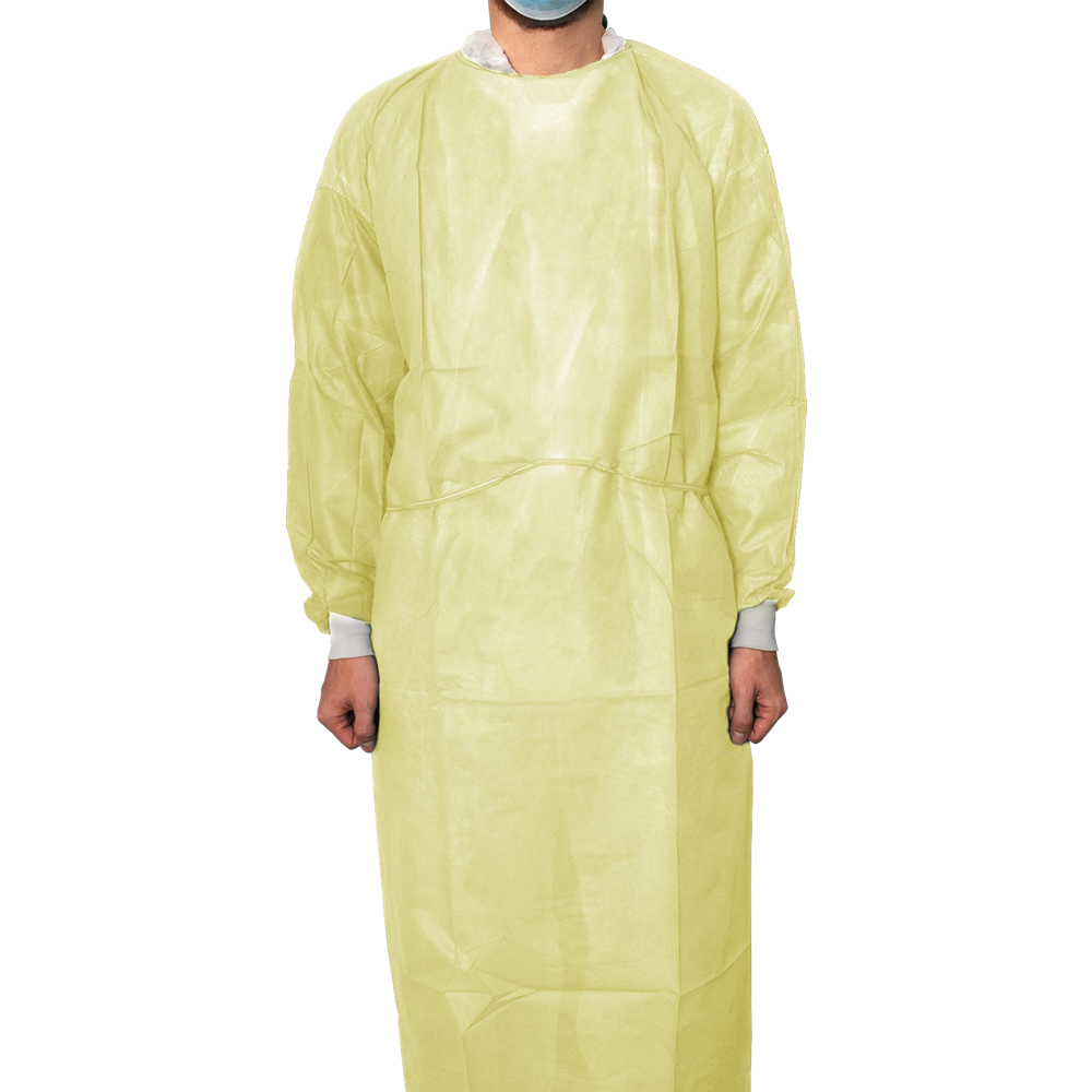 MaiMed-Coat ViruGuard, blouse de protection en polaire, poignets BW jaunes, 140x140cm, 10 pièces/paquet Série : Protect | Paquet (10 pièces)