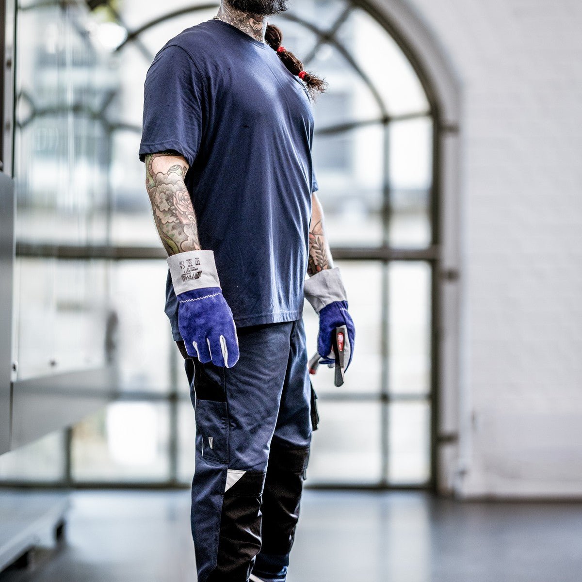 NITRAS MOTION TEX PLUS, werkbroek, lang, marineblauw/zwart