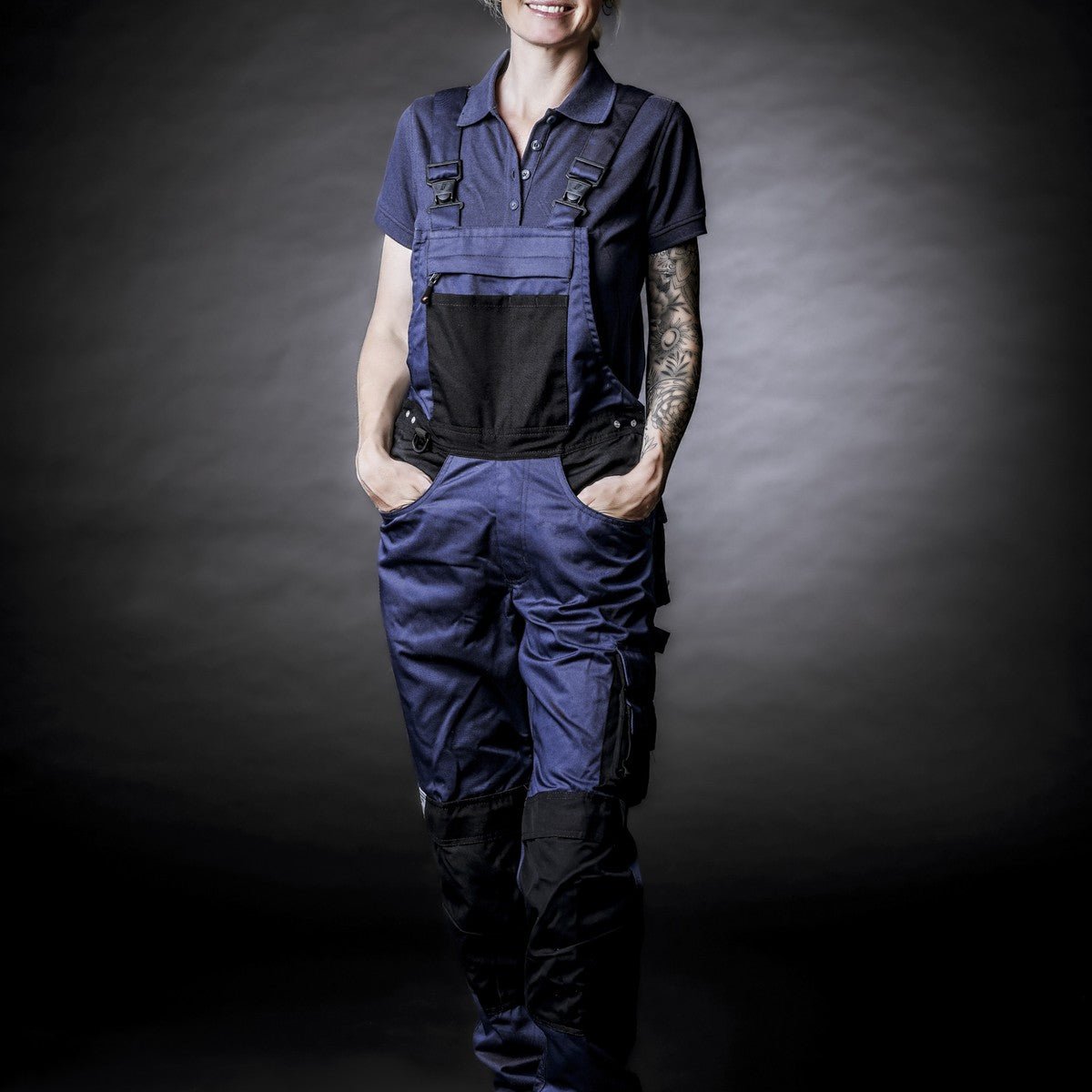 NITRAS MOTION TEX PLUS, salopette, bleu marine / noir
