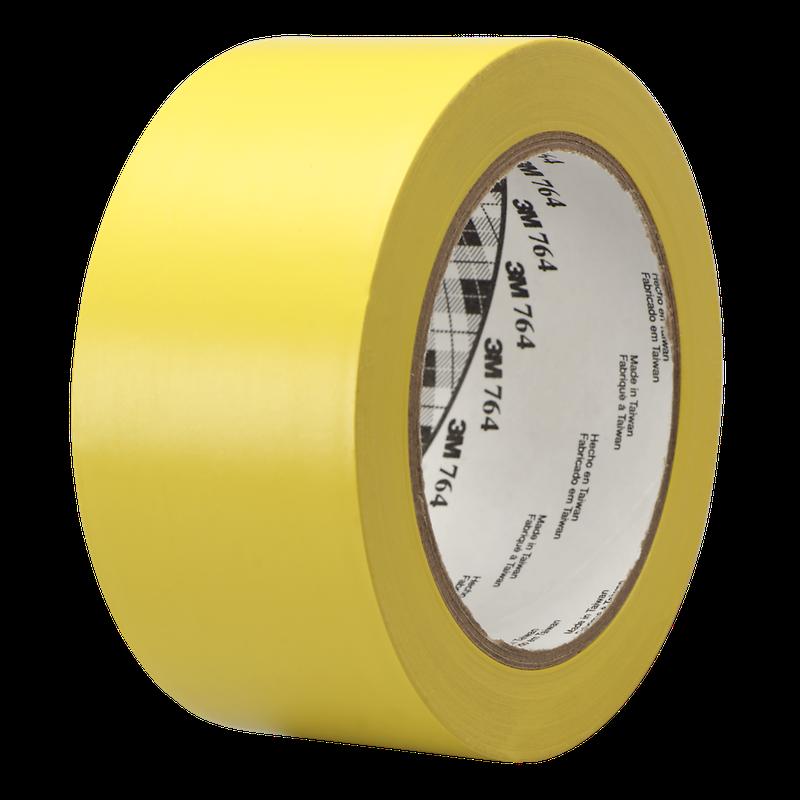 Ruban PVC à usage général 3M™ 764, jaune, 50 mm x 33 m, 0,13 mm | Paquet (1 rouleau)