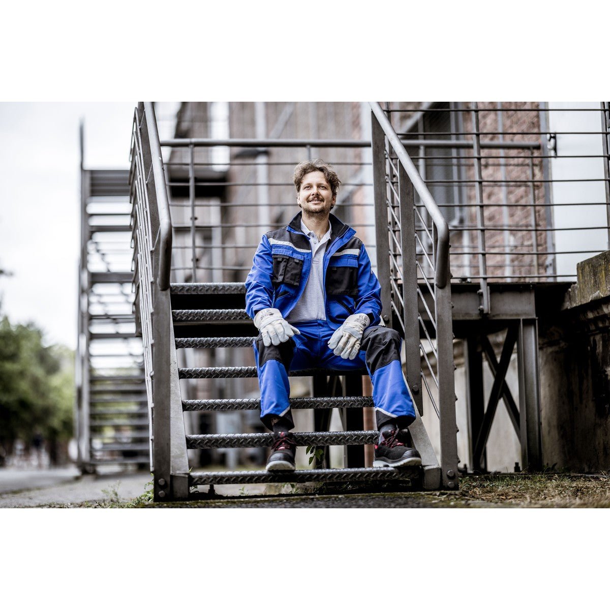 NITRAS MOTION TEX PLUS, pantalon de travail, long, bleu roi / noir