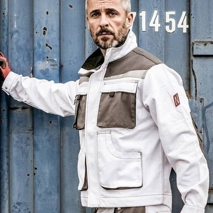 NITRAS MOTION TEX PLUS, veste de travail, blanc / gris
