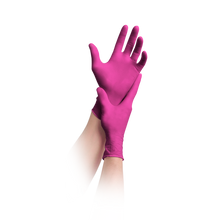 Gants MaiMed-solution100 sans latex, magenta, non stériles, non poudrés