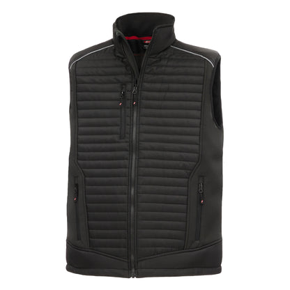 NITRAS MOTION TEX PLUS, gewatteerd softshell vest, zwart