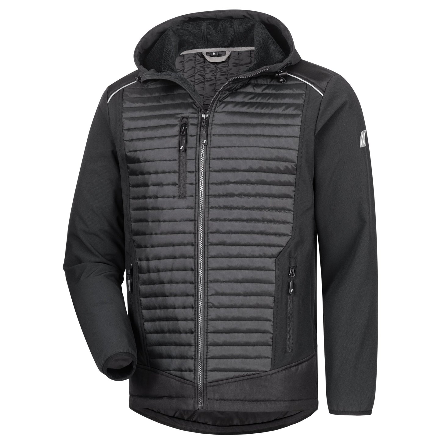 NITRAS MOTION TEX PLUS, gewatteerd softshell jack, zwart