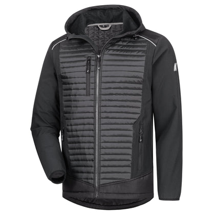 NITRAS MOTION TEX PLUS, gewatteerd softshell jack, zwart