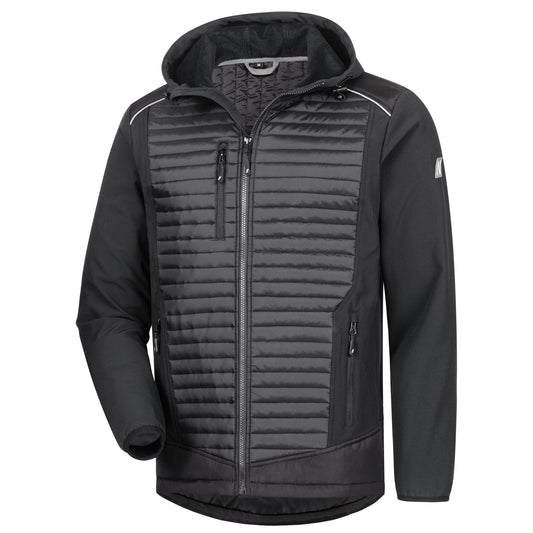 NITRAS MOTION TEX PLUS, gewatteerd softshell jack, zwart