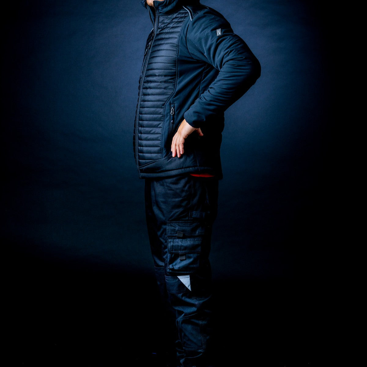 NITRAS MOTION TEX PLUS, gewatteerd softshell jack, zwart