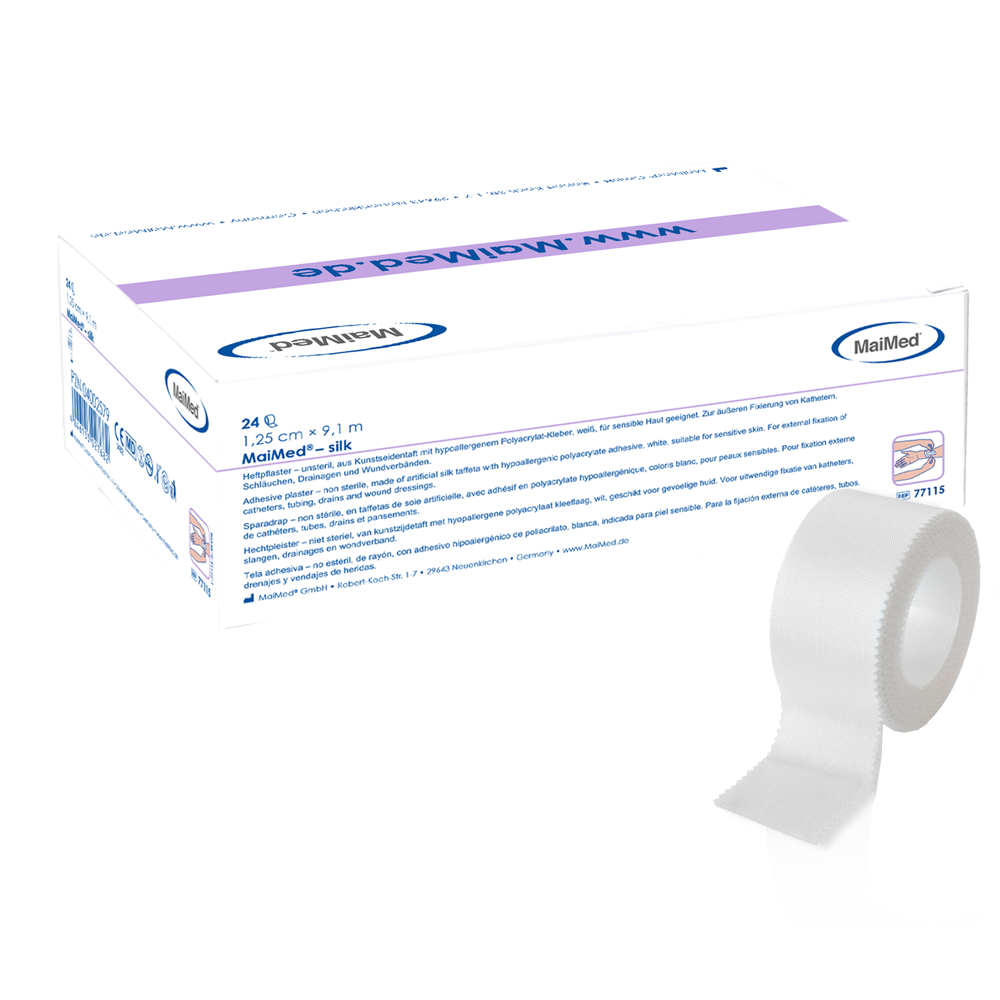 Pansement adhésif MaiMed-silk en taffetas de soie artificielle