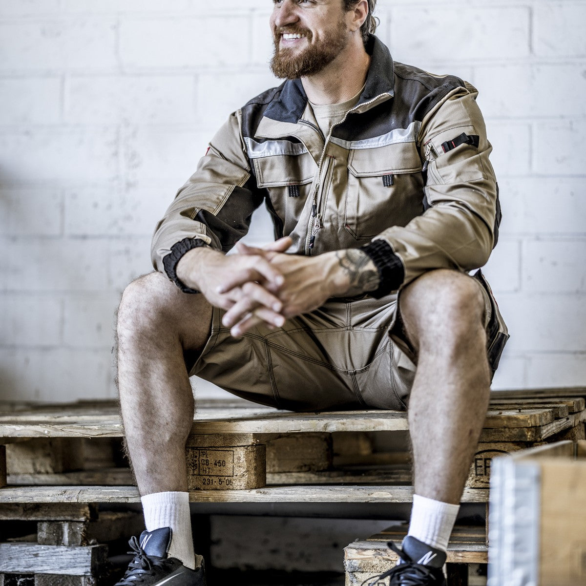 NITRAS MOTION TEX PRO FX, werkjas, kaki/zwart