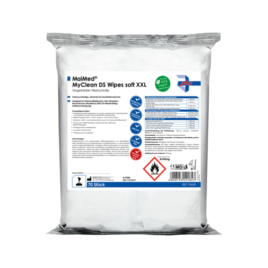 MaiMed MyClean DS Doekjes zacht XXL - 70 vellen voorgeweekt met MaiMed MyClean DS | Pak (70 vellen)