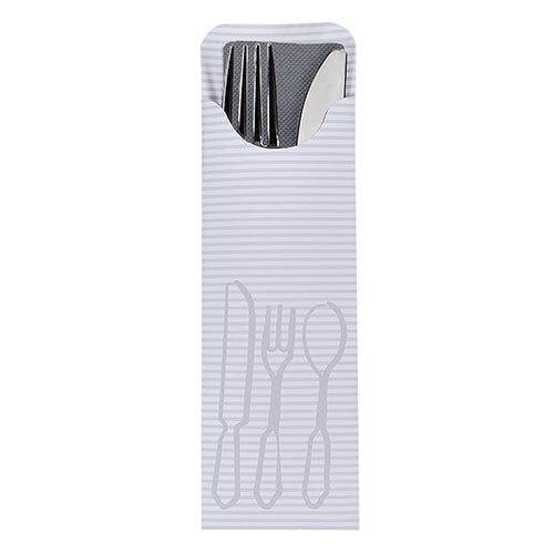 De PAPSTAR 100 bestekzakjes (23,5 x 7,3 cm) van PAPSTAR GmbH presenteren bestek in een kleurrijk bistro-servet stijlvol en perfect voor de horeca.