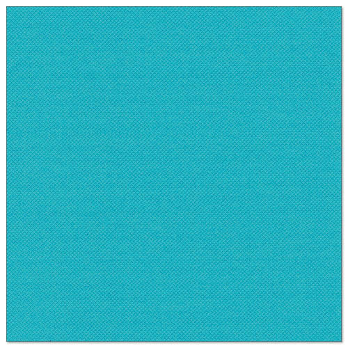 Een vierkante PAPSTAR 50 servetten "ROYAL Collection" 1/4-vouw 40 x 40 cm in turquoise van de PAPSTAR GmbH, met subtiel structuurpatroon op witte achtergrond.